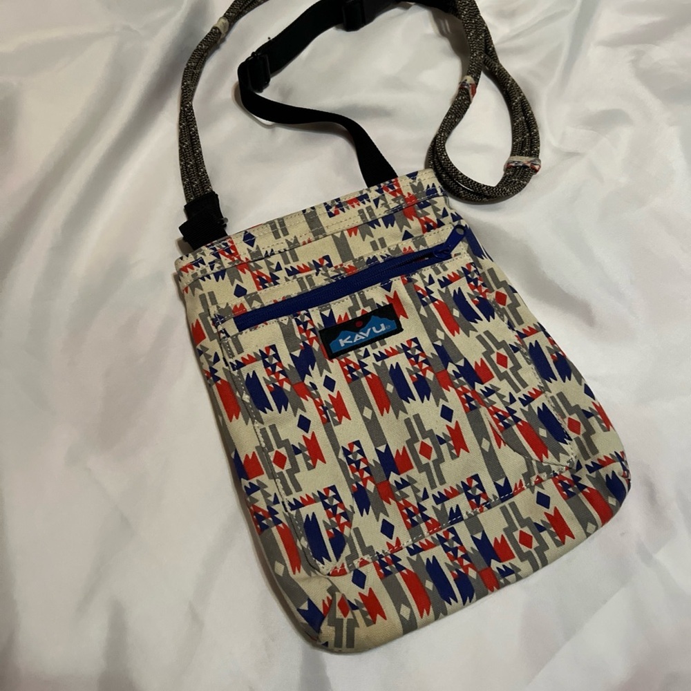 Kavu Red and Blue Crossbody Bag Vibrant Design